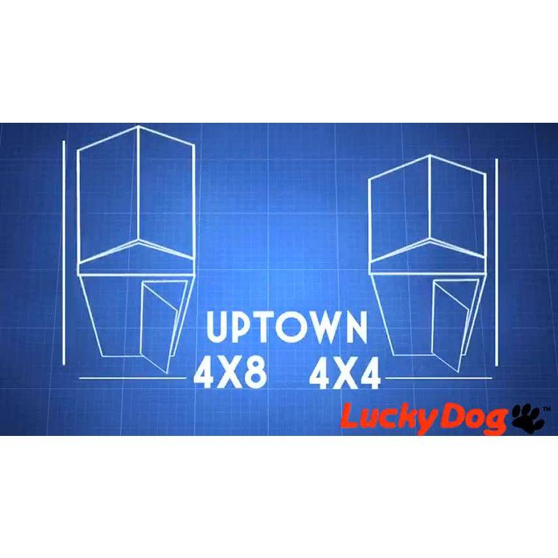 Lucky Dog STAY Series Black Powder Coat Steel Frame Villa Dog Kennel with Waterproof Canopy Roof and Single Gate Door