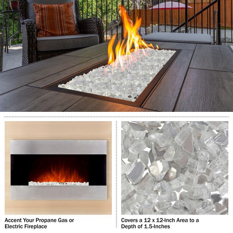Pure Garden 10lbs Fire Pit Glass - 1/2-Inch Crushed Glass Rocks for Fireplaces, Landscape, Aquariums, or Vases