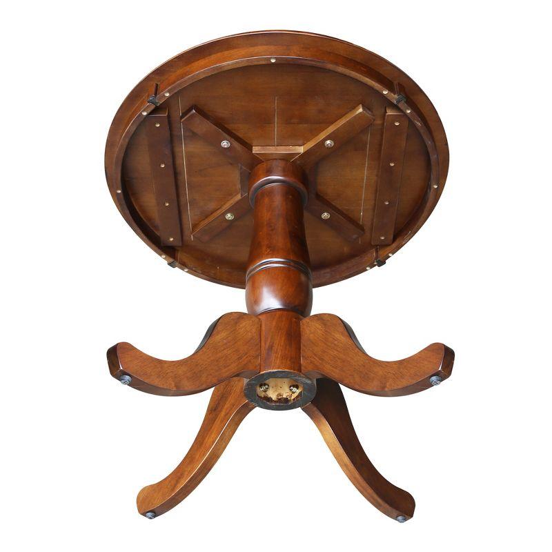 30" Round Top Pedestal Dining Table – International Concepts: Mid-Century Modern, Seats 4, Hardwood