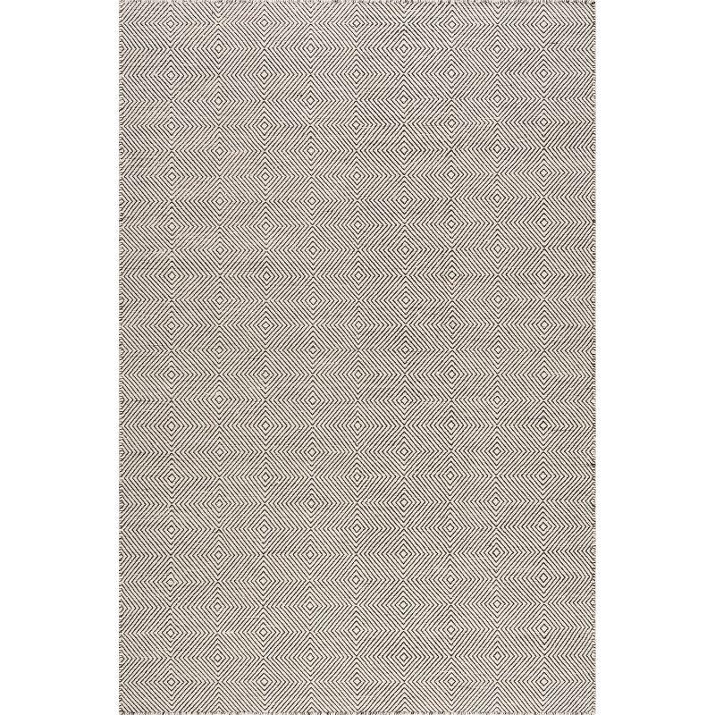 Nuloom Ago Diamond 3x5 Wool Accent Indoor Area Rug for Living Room Bedroom Dining Room Entryway Kitchen, Ivory