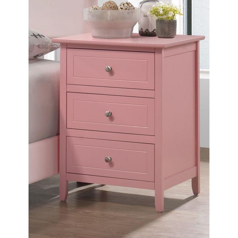 Passion Furniture Daniel 3-Drawer Nightstand (25 in. H x 19 in. W x 15 in. D)