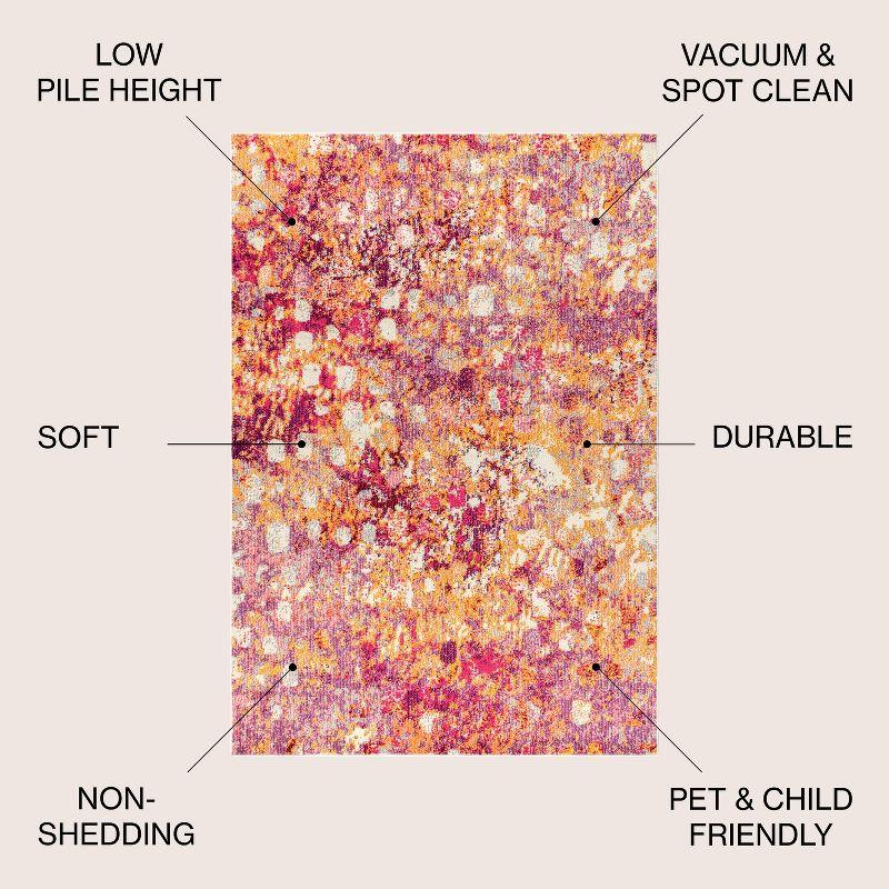 8'x10' Contemporary POP Modern Abstract Area Rug, Pink/Orange - JONATHAN Y