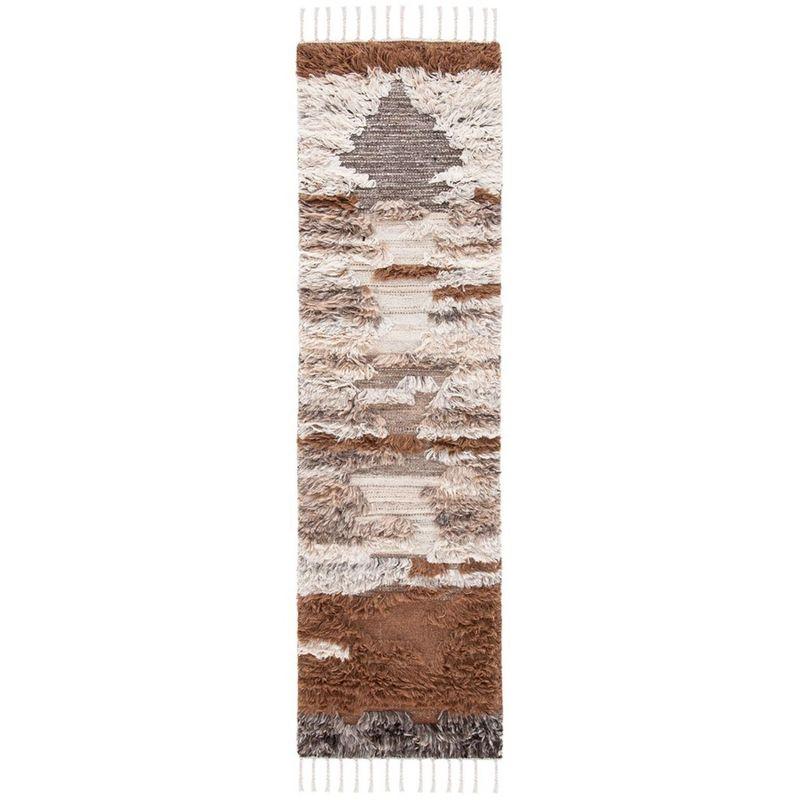 Kenya KNY225 Hand Knotted Runner Rug - Grey/Brown - 2'3"x8' - Safavieh