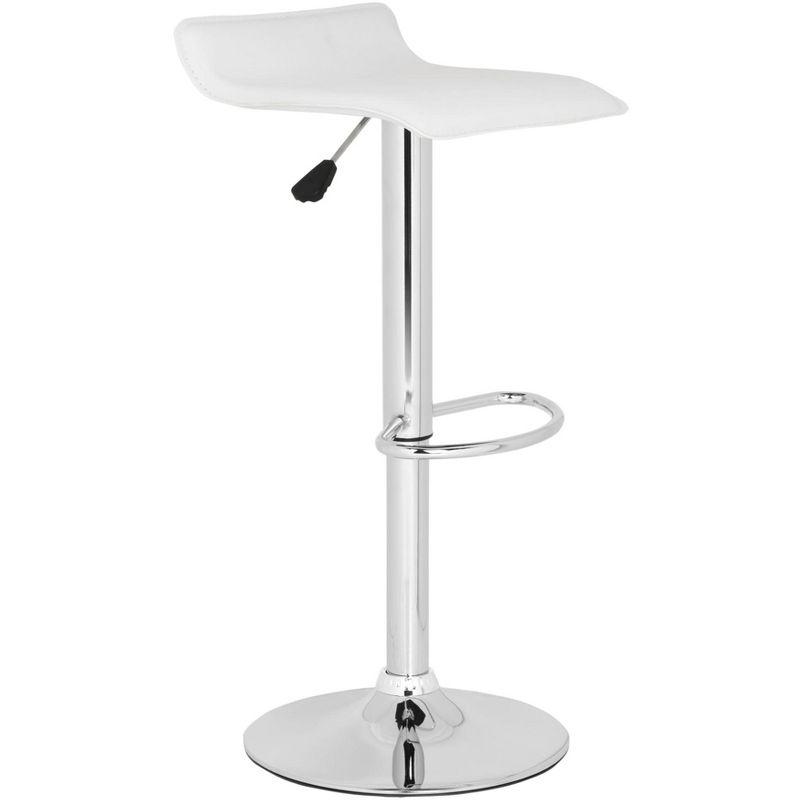 White Adjustable Swivel Backless Metal Bar Stool