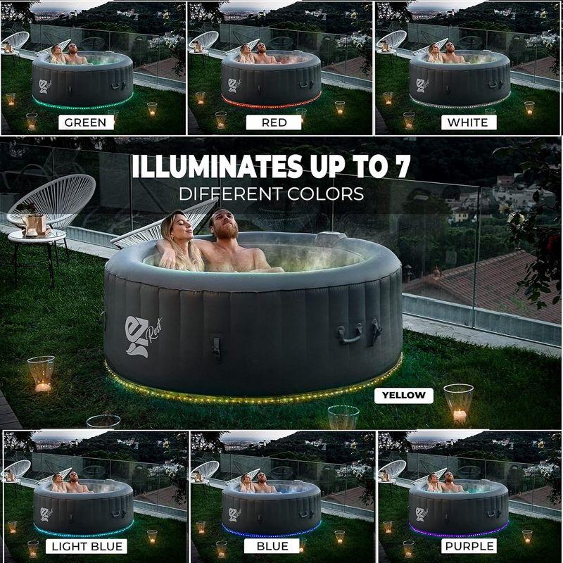 SereneLife 6-Person Inflatable Round Hot Tub Spa with LED Lighting