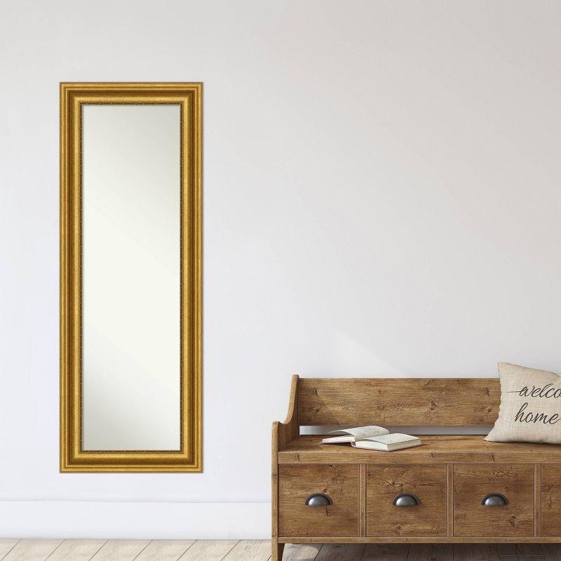 20" x 54" Non-Beveled Parlor Gold Full Length on The Door Mirror - Amanti Art: Includes Hooks, Polystyrene Frame, No Assembly Required