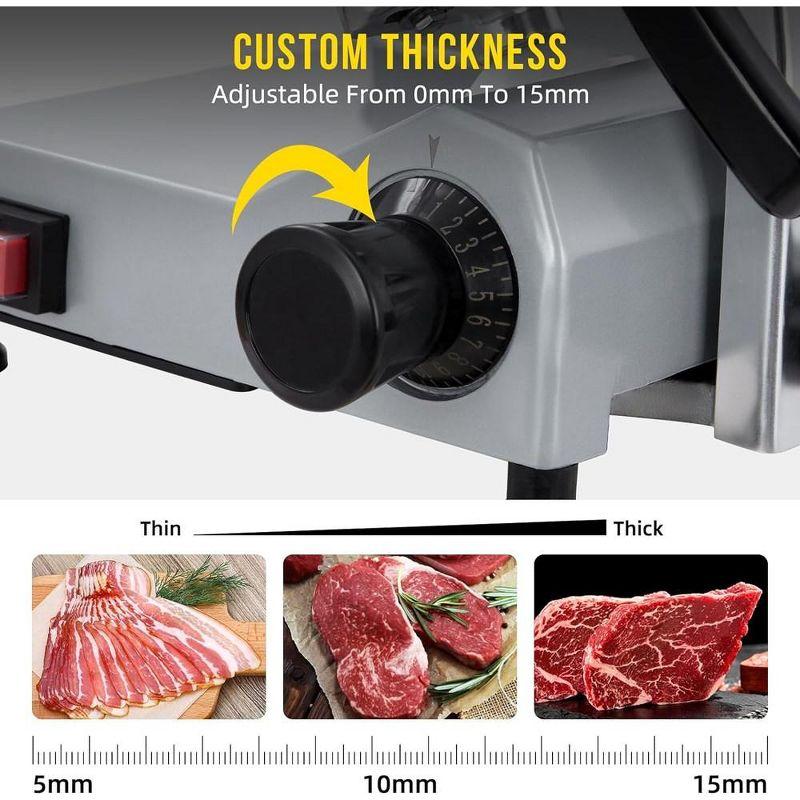 Commercial 10" Electric Meat Slicer Blade Food Slicer Cutter 240W With Child Lock Protection