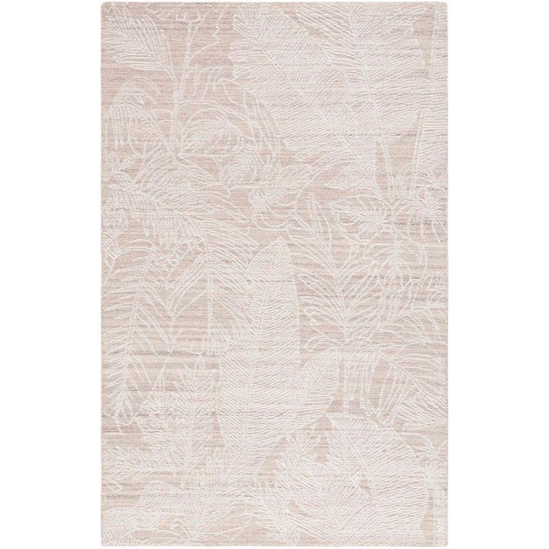 Elegance Hand-Tufted Beige/Ivory Wool Rectangular Area Rug