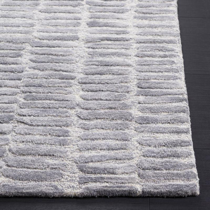 Gray Hand-Tufted Wool Rectangular Area Rug, 5' x 8'