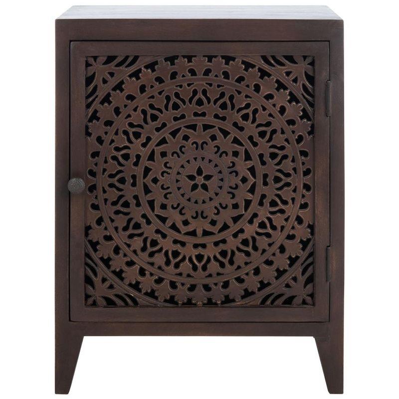 Thea 1 Door Carved Nightstand  - Safavieh