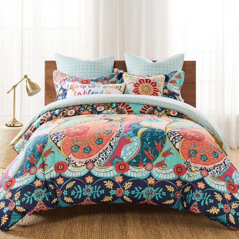 Jules Multicolor Cotton Bohemian King/Cal King Duvet Cover Set