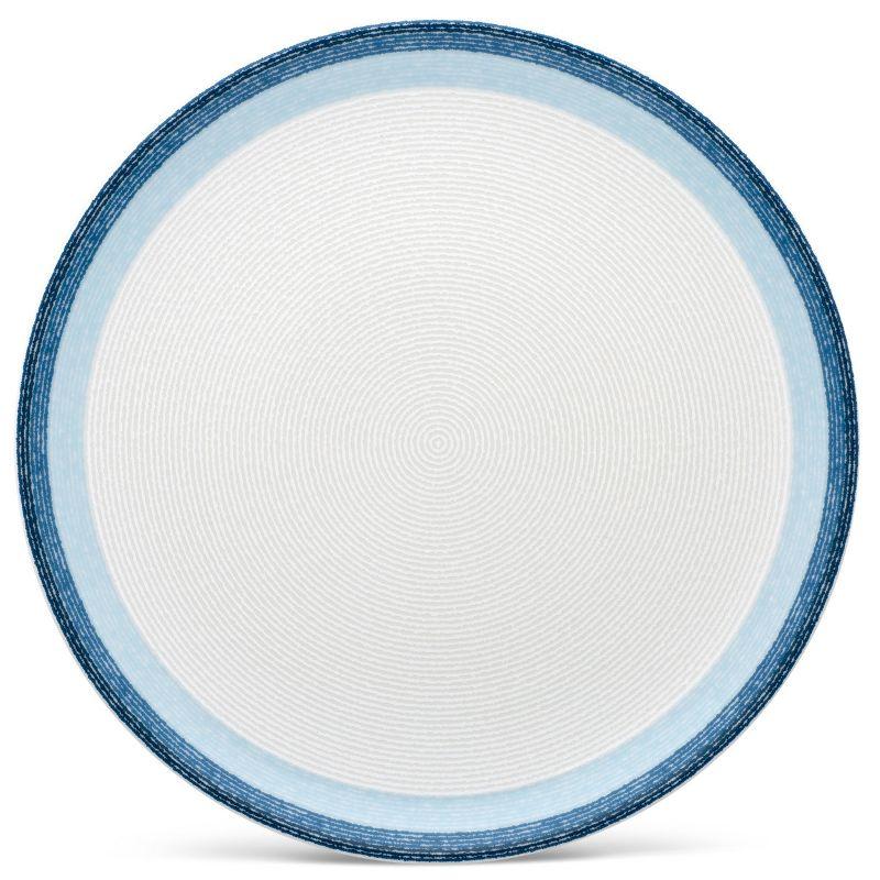 Sky Blue Porcelain Microwave-Safe Dinner Plates, Set of 4