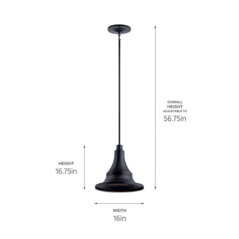 Hampshire 17" Textured Black Outdoor Pendant Light