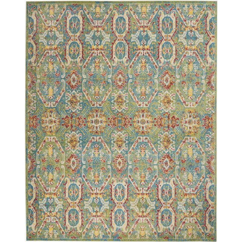 Turquoise Multicolor 8' x 10' Medallion Synthetic Area Rug