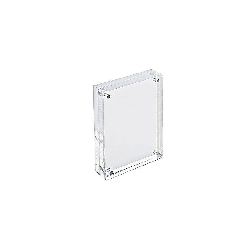 Azar Displays Clear Acrylic Magnetic Photo Frame Block 3.5" x 5" Vertical/Horizontal