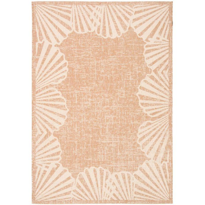 Natural Beige Rectangular Synthetic Indoor/Outdoor Rug