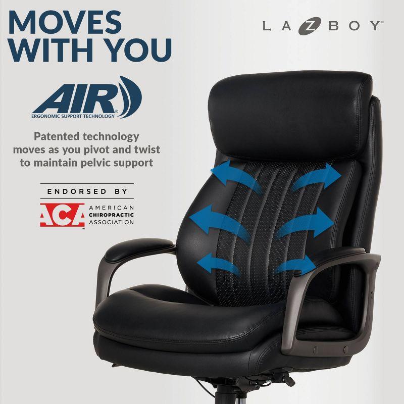 La-Z-Boy La-Z-Boy® Nova Executive Office Chair, Patented AIR Ergonomic Support Technology®, High-Back Premium Comfort & Support, Vegan PU Leather
