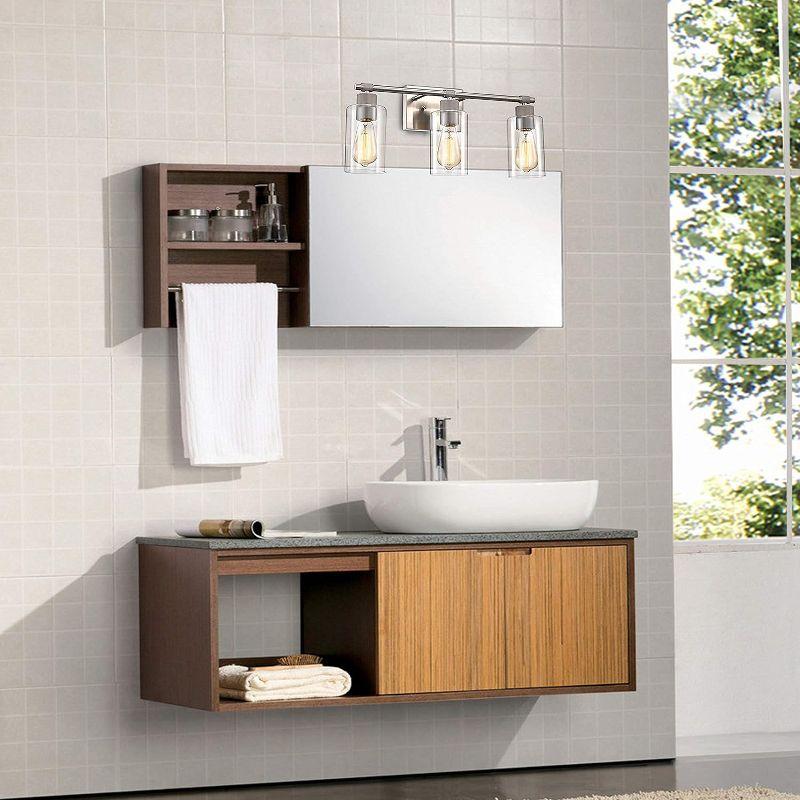 Chloe Lighting Mercy Contemporary 3 Light Brushed Nickel Bath Vanity Fixture 22" Width