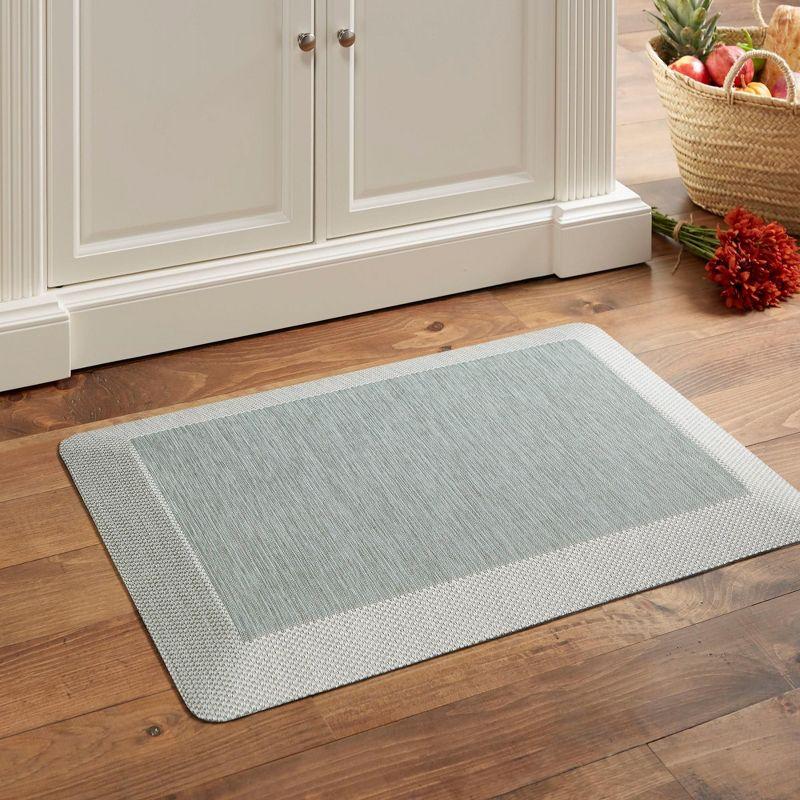 Mint Green Rectangular Memory Foam Anti-Fatigue Kitchen Mat