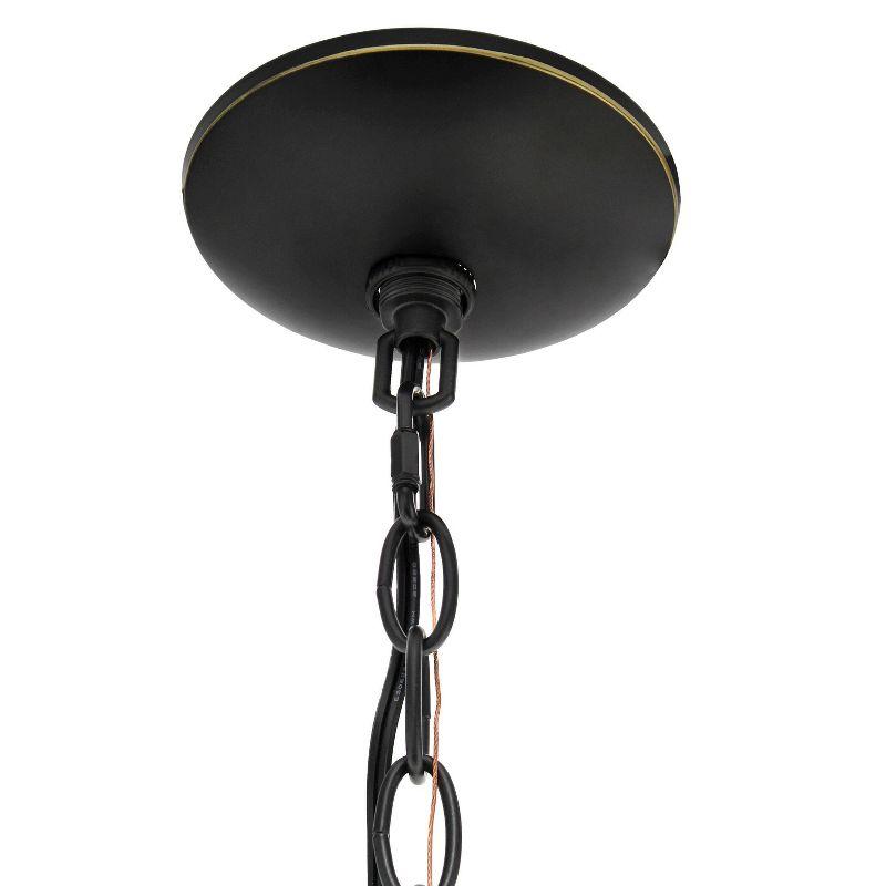 3-Light 18" Adjustable Industrial Globe Hanging Metal/Clear Glass Ceiling Pendant - Lalia Home