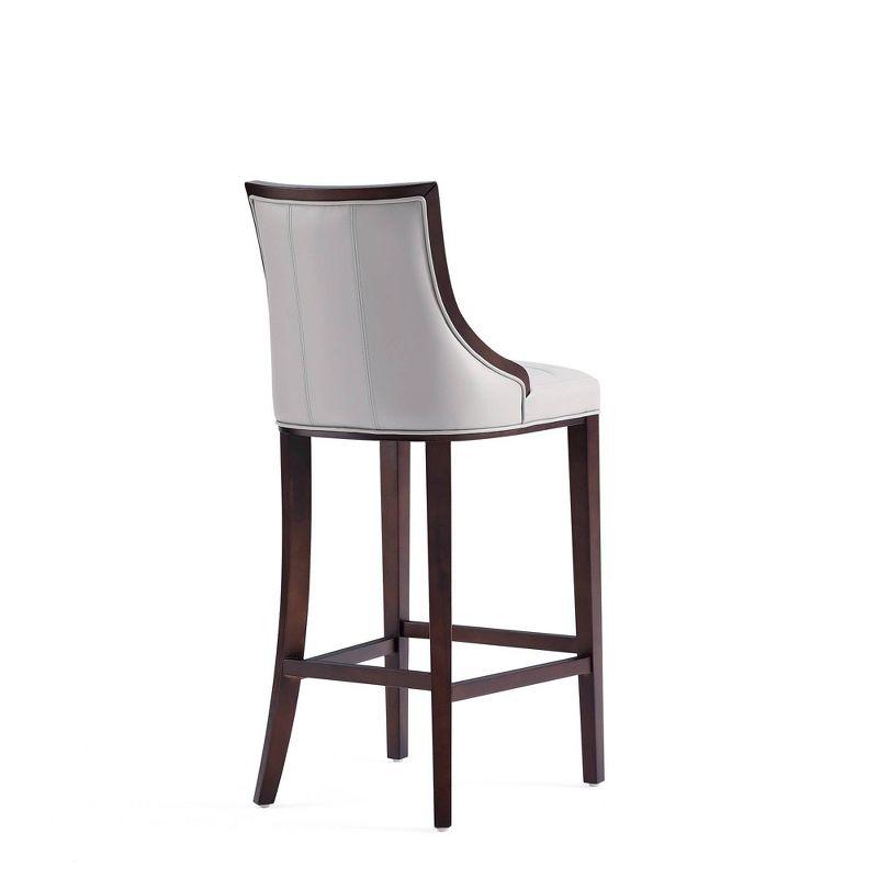 Set of 2 Fifth Avenue Upholstered Beech Wood Faux Leather Barstools - Manhattan Comfort