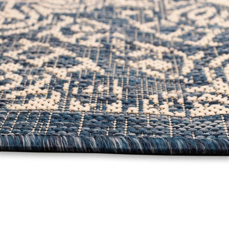 Liora Manne Carmel Antique Tile Indoor/Outdoor Rug Navy 7'10" x 9'10"