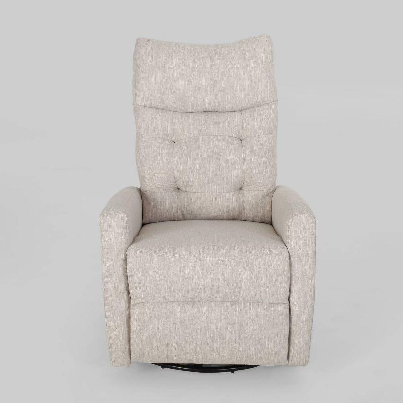 Christopher Knight Home Woodglen Contemporary Glider Swivel Recliner Beige: Upholstered Polyester, Wood Frame