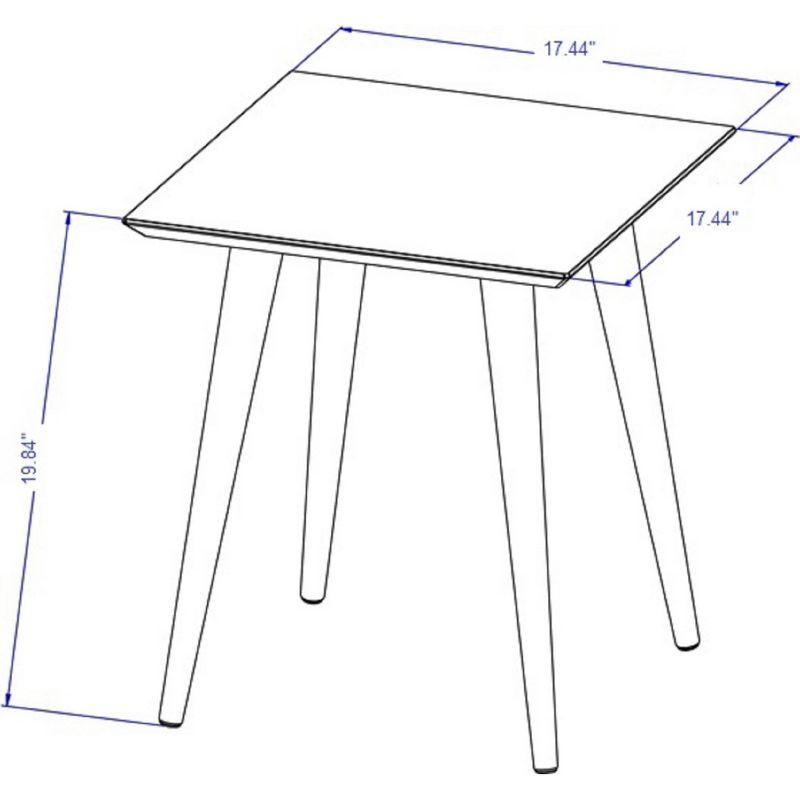 19.68" Utopia High Square End Table: Splayed Legs, Compact Size - Manhattan Comfort