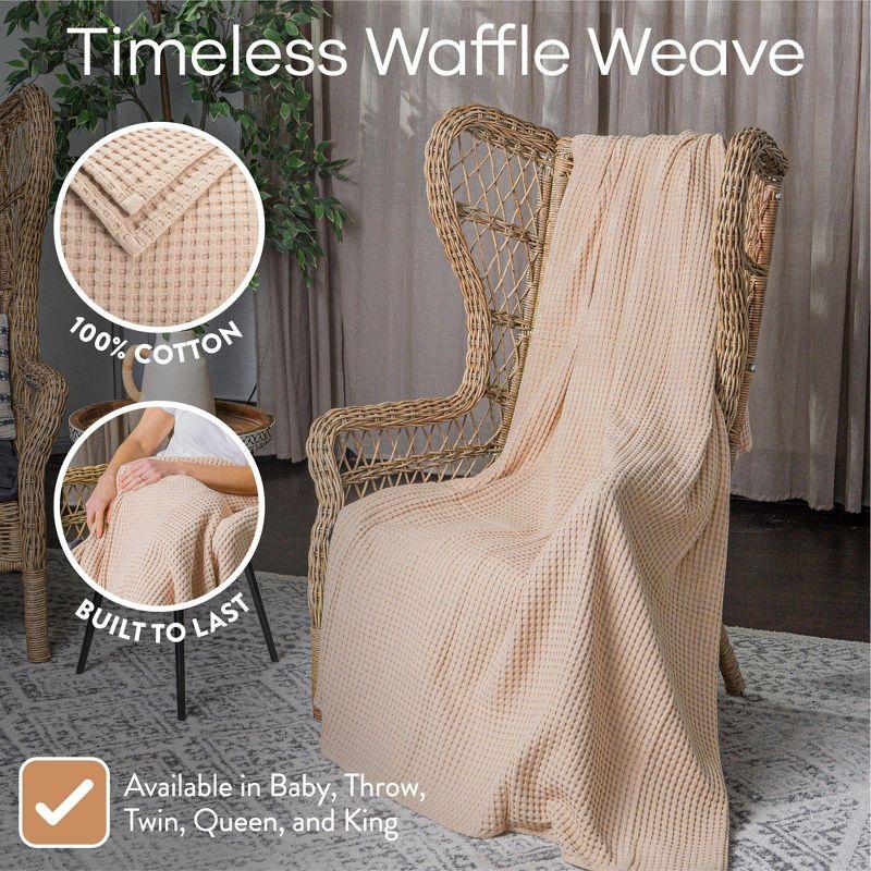 King Blush Cotton Waffle Weave Throw Blanket