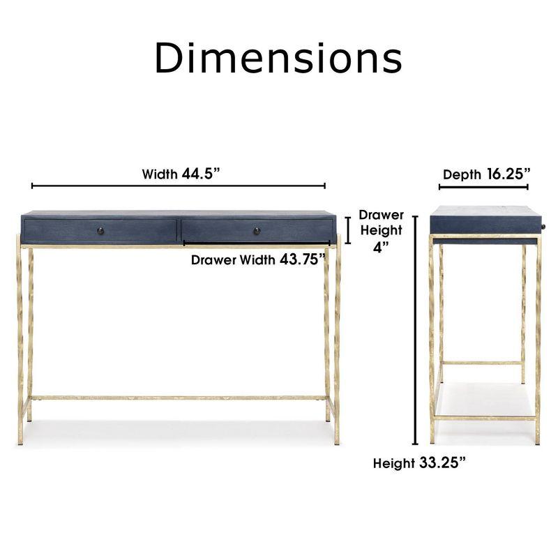 Jolie Modern Living Room Console Table Navy Blue/Gold - Adore Decor: Chic 2-Drawer Design, Glossy Finish, Metal Frame