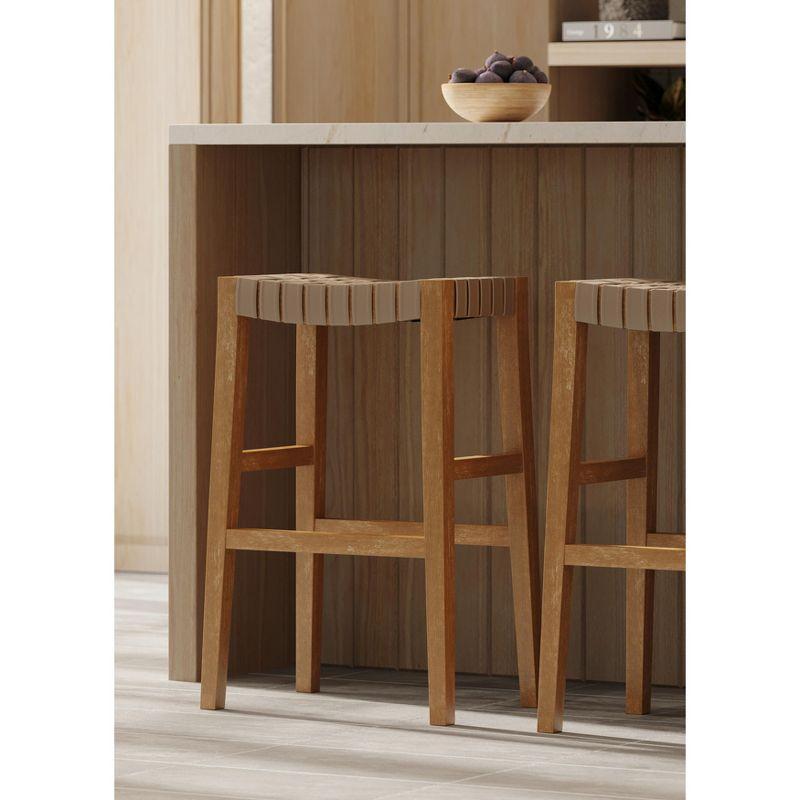 Maven Lane Maven Lane Emerson Kitchen Stool with Vegan Leather Upholstery