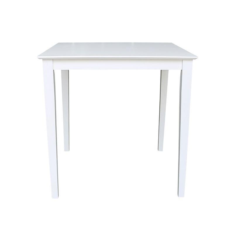 International Concepts Solid Wood 36" Square Counter Height Dining Table White: 4-Seat, Non-Extension, Wood Frame
