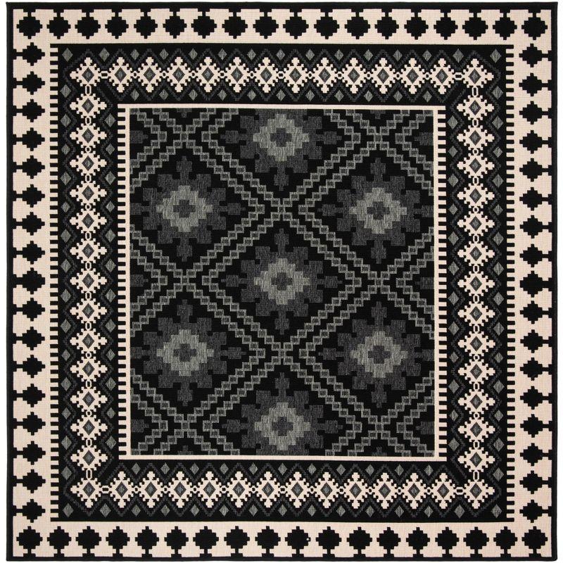 Safavieh 59'' Square Easy-Care Black Synthetic Rug
