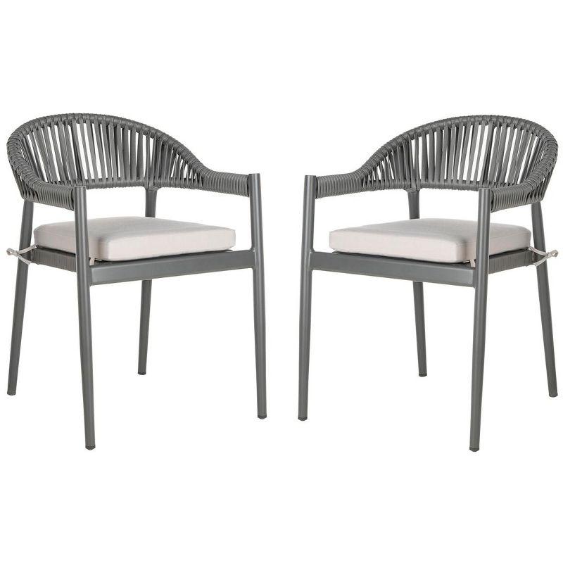 Greer  Rope Chair (Set Of 2) - Grey - Safavieh.