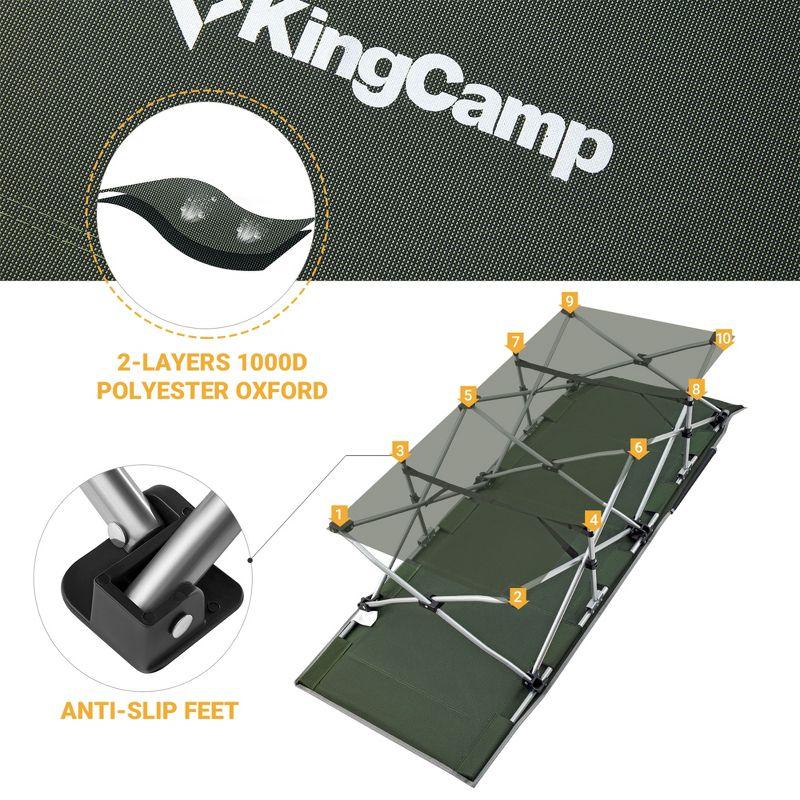 Kingcamp KingCamp Folding Portable Outdoor Camping Cot w/ Multi Layer Side Pocket