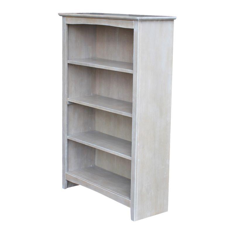 48" Shaker Bookshelf Washed Gray/Taupe - International Concepts: Solid Wood, 3-Shelf Storage