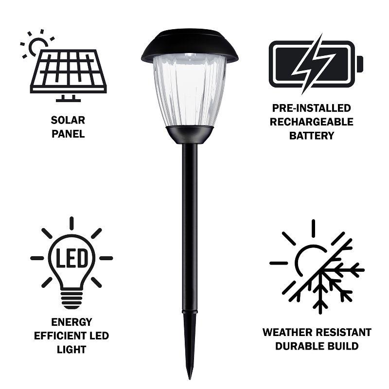 Nature Spring 16-in Stainless Steel Solar Garden Path Lights - Black, Set of 8