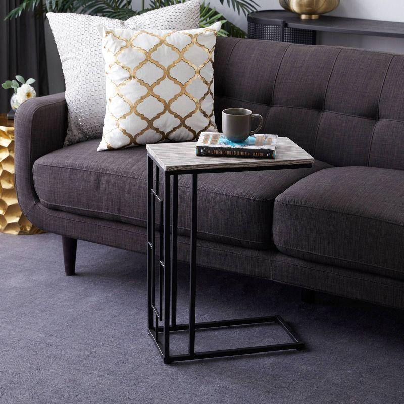 Contemporary Metal and Wood Accent Table Gray - Olivia & May