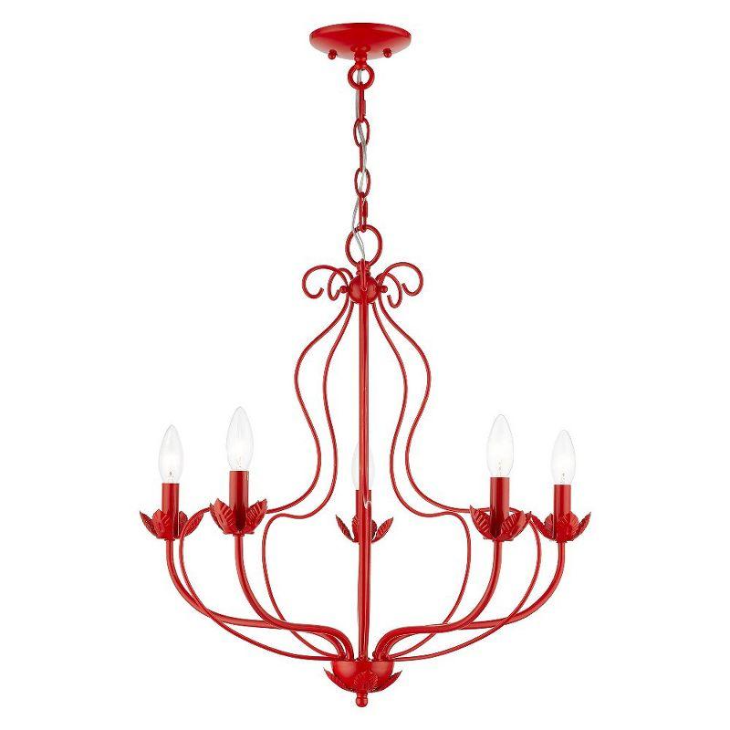 Livex Lighting Katarina 5 - Light Chandelier in  Shiny Red