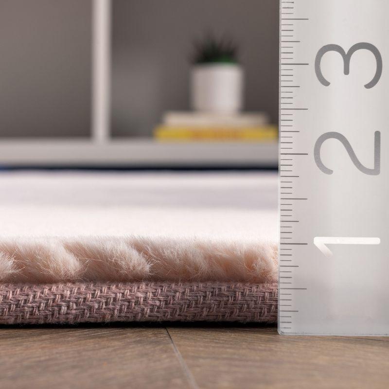 Nuloom Layne Soft Silky Faux Rabbit Fur Kitchen Runner Indoor Area Rug - Hallway, Entryway, 2' x 6', Pink