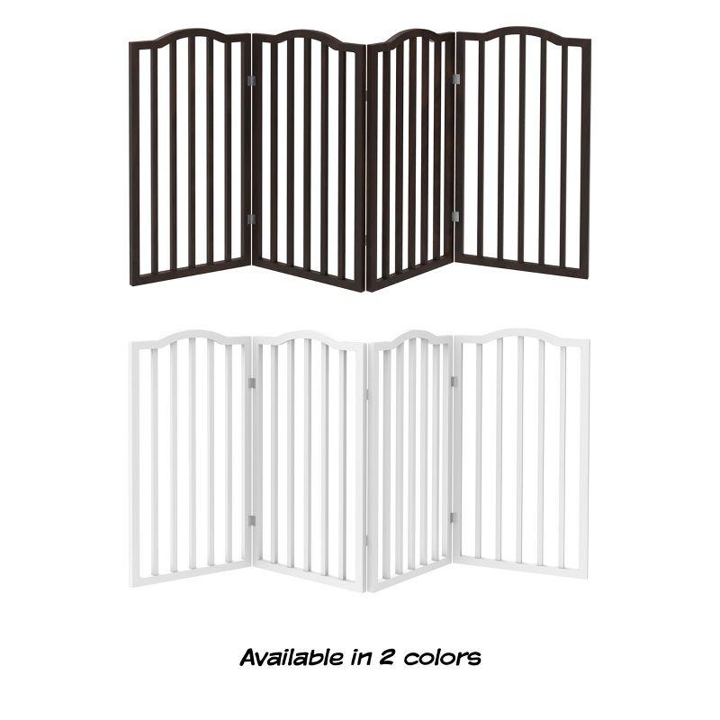 Indoor Pet Gate - 4-Panel Folding Dog Gate for Stairs or Doorways - 72x32-Inch Tall Freestanding Pet Fence for Cats and Dogs by PETMAKER (White)