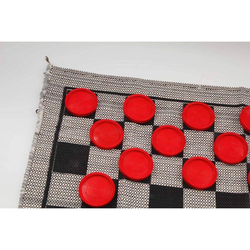 Easy-Care Jumbo Checkers Rug Game with Washable Wool Blend