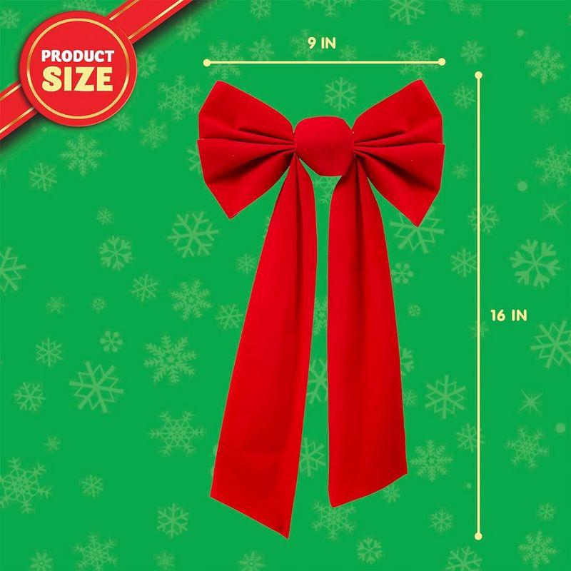 JOYFY 12pcs Christmas Red Velvet Bow Decoration for Christmas Party