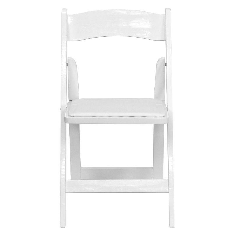 Elegant White Beechwood Folding Chair with Detachable Cushion