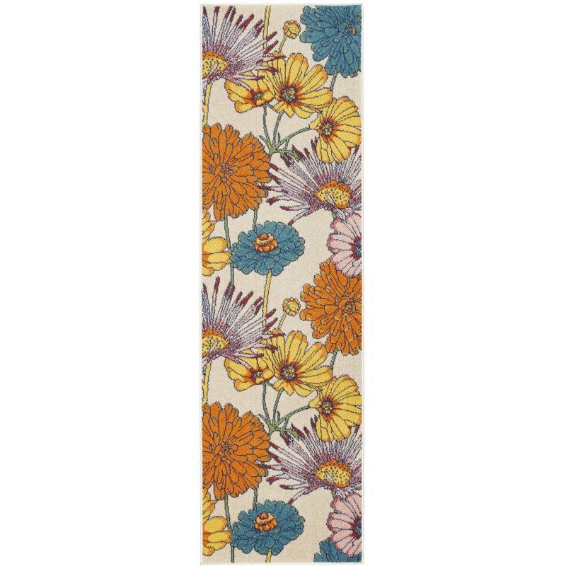 Nourison Allur Oversized Flowers Indoor Area Rug Ivory Multicolor 2'3" x 7'6"
