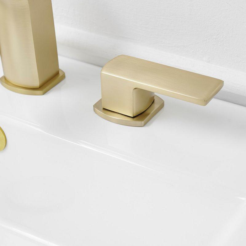 BWE Waterfall 8 in. Widespread Double Handle Bath Faucet Set 3 Holes Vanity Sink With Metal Drain