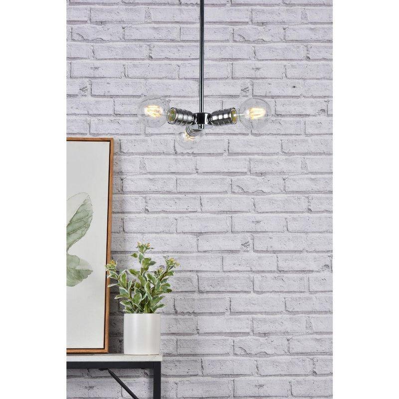 Elegant Lighting Reyes 3 lights chrome pendant