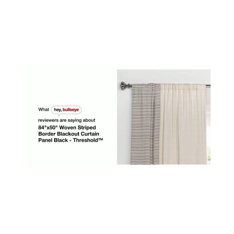 50"x84" Blackout Woven Stripe Border Window Curtain Panel Black - Threshold™: Recycled Polyester, Rod Pocket