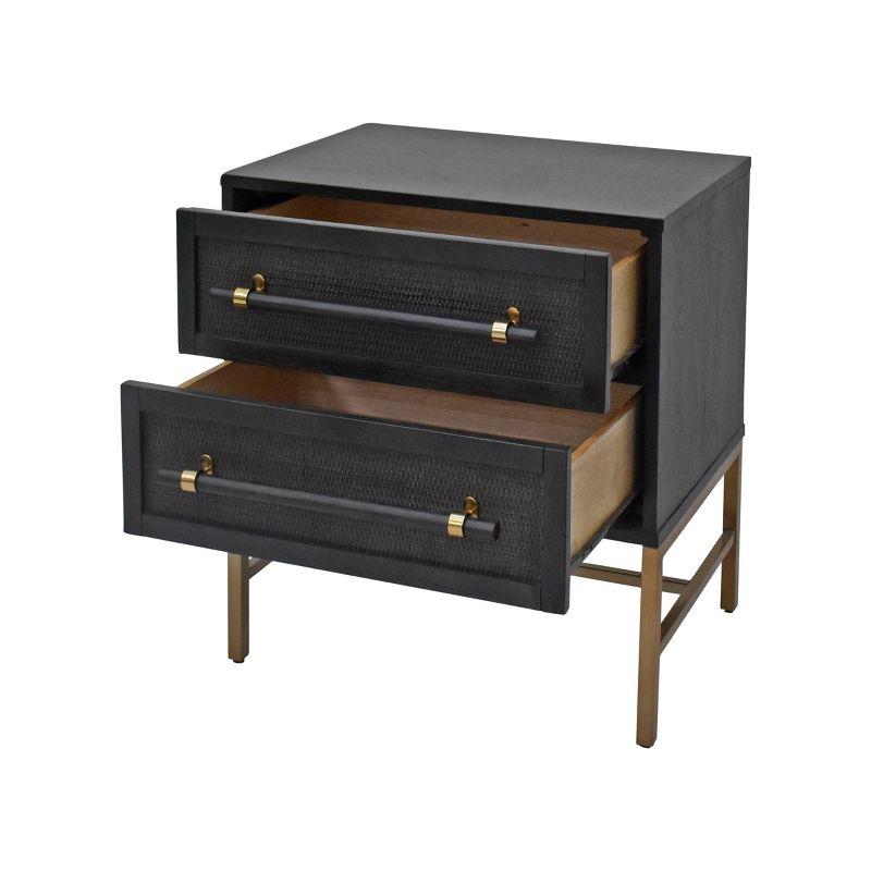 Sophia 2 Drawer Rattan Nightstand