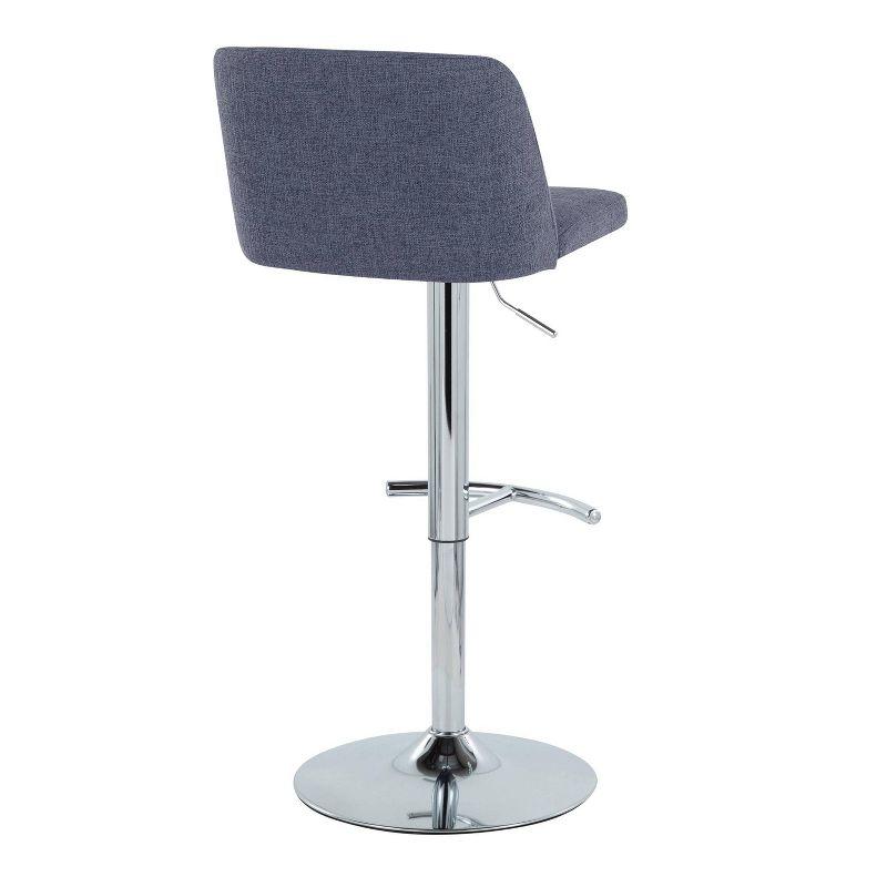 Swivel Upholstered Adjustable Height Counter Stool with Metal Frame